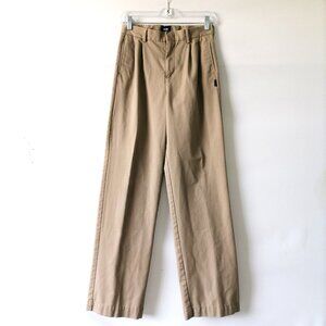 Parker Mens Beige Mid Rise Pleated Front Straight Leg Chino Pants Size 20S